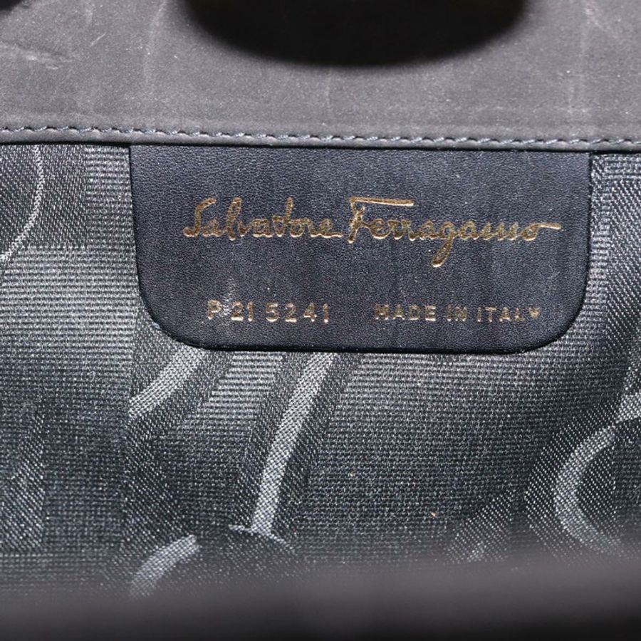 【日本直送】Salvatore Ferragamo Chain Gancini 單肩包,黑色麂皮,金色,正品,貨號 150385-11