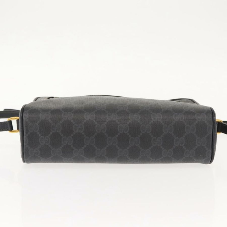 【日本直送】GUCCI GG Supreme Web Sherry Line 手提包 PVC 黑色金色 119 02 088 正品 150341-4