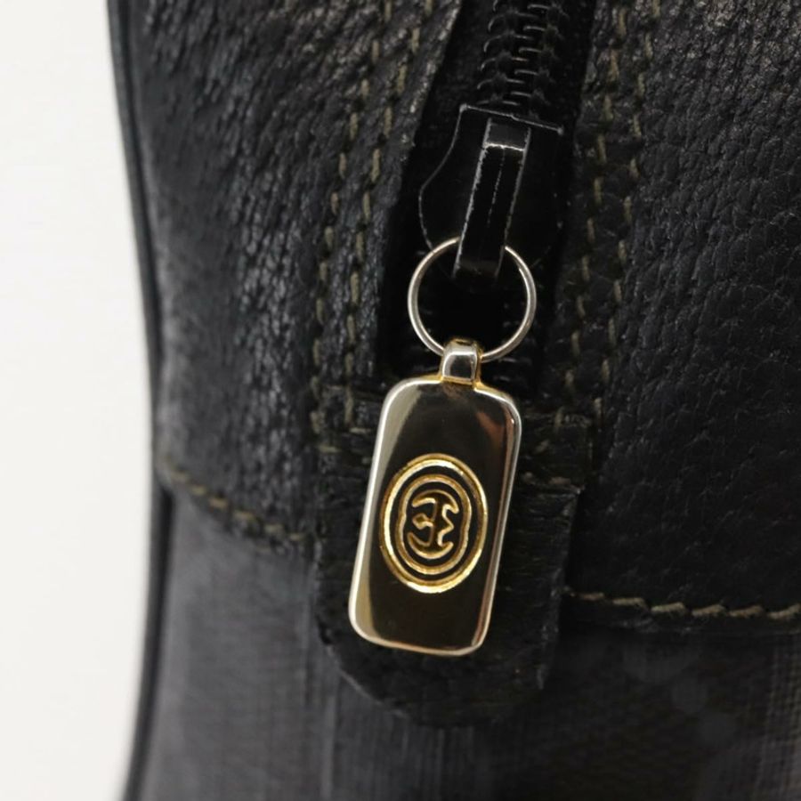 【日本直送】GUCCI GG Supreme Web Sherry Line 手提包 PVC 黑色金色 119 02 088 正品 150341-8