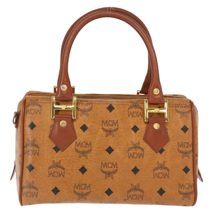 【日本直送】MCM Logoogram Vicetos 手提包 PVC 皮革 棕色 金色 正品 147887-1