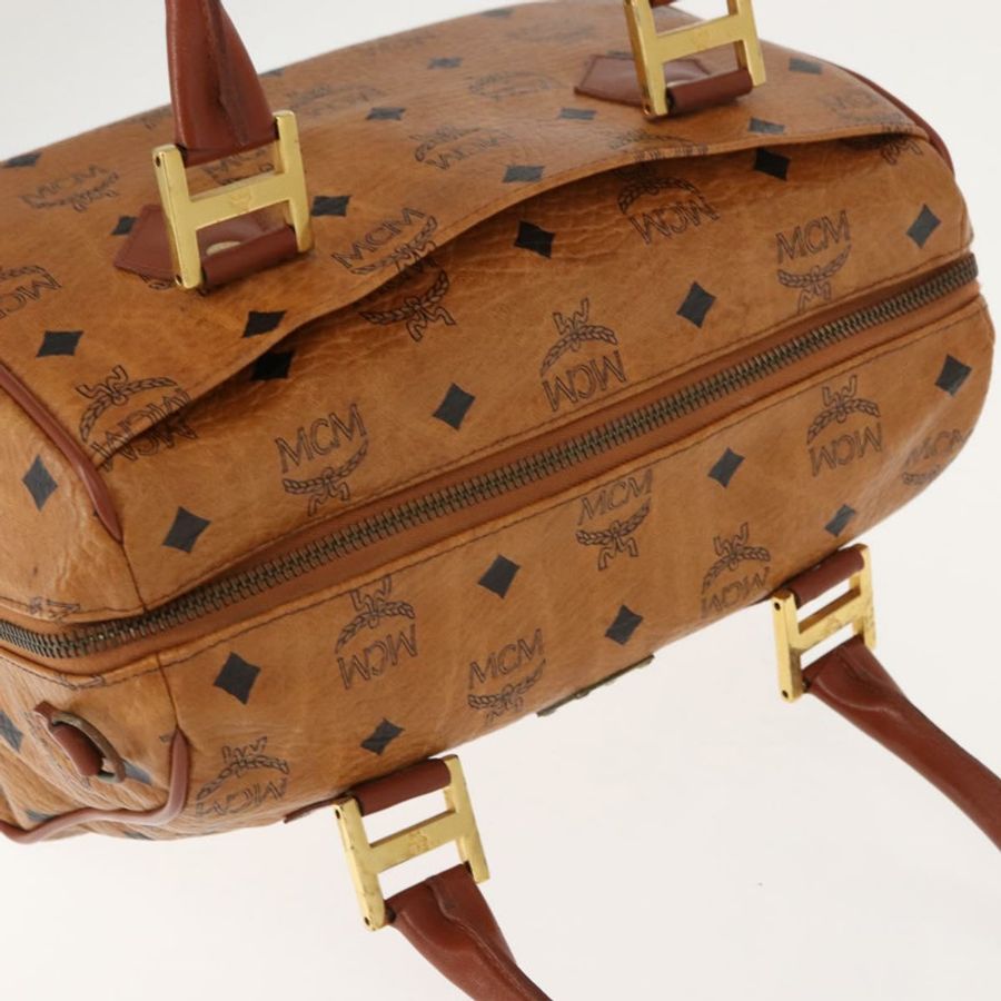 【日本直送】MCM Logoogram Vicetos 手提包 PVC 皮革 棕色 金色 正品 147887-5