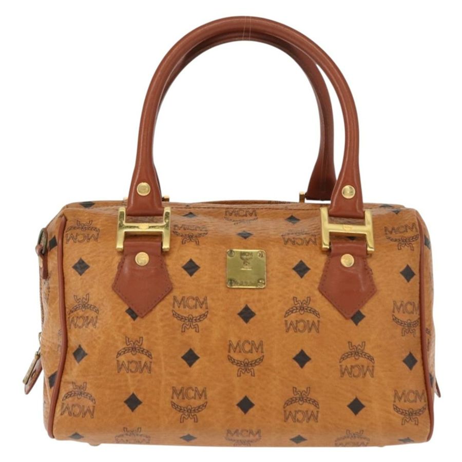 【日本直送】MCM Logoogram Vicetos 手提包 PVC 皮革 棕色 金色 正品 147887-12