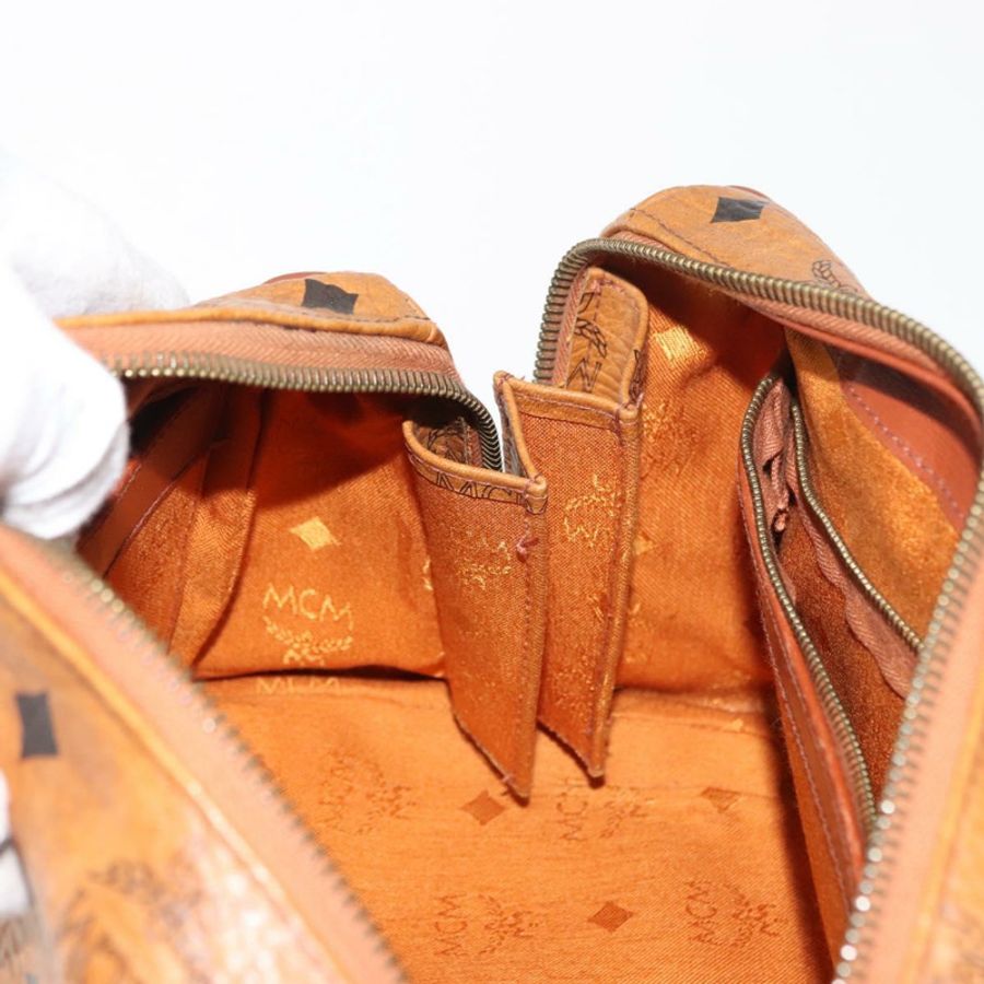 【日本直送】MCM Logoogram Vicetos 手提包 PVC 皮革 棕色 金色 正品 147887-18