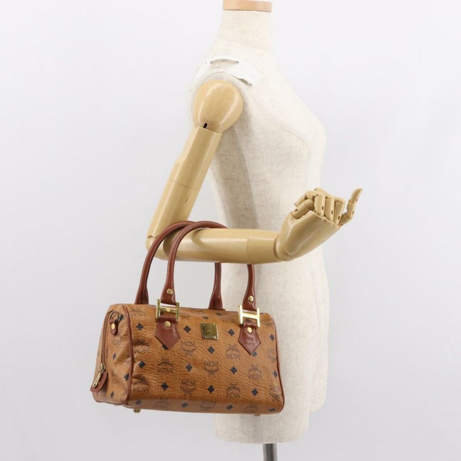 【日本直送】MCM Logoogram Vicetos 手提包 PVC 皮革 棕色 金色 正品 147887-20
