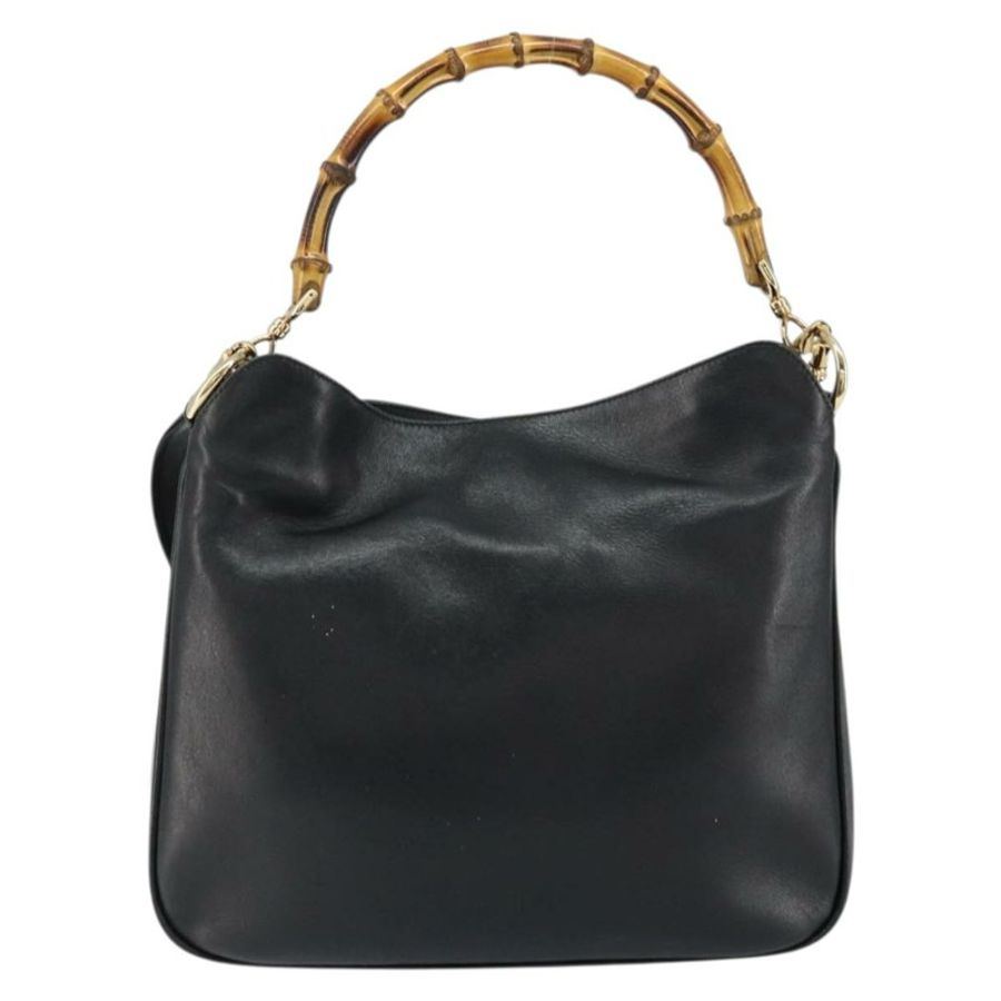 【日本直送】GUCCI 竹節肩背包 皮革 黑色 金色 001 3166 正品 150409-1