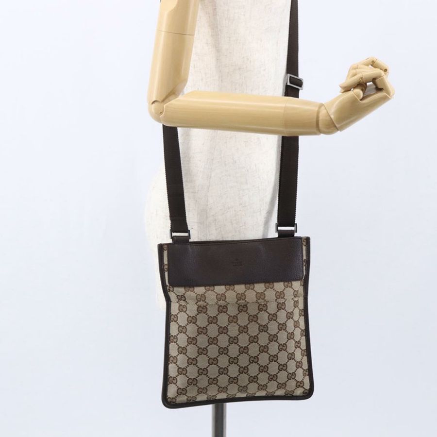 【日本直送】GUCCI GG帆布肩背包 米色 銀色 27639 正品 150997-22