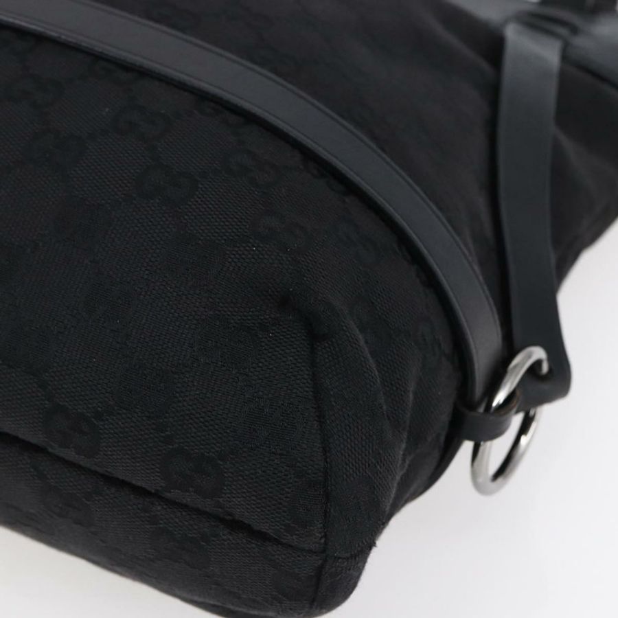【日本直送】GUCCI GG帆布托特包 黑色 銀色 106248 正品 152026-8