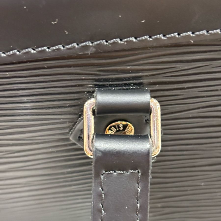 LV M59342 黑色 全皮 水波紋 EPI 肩背包 購物包 拉鍊包 公事包-30