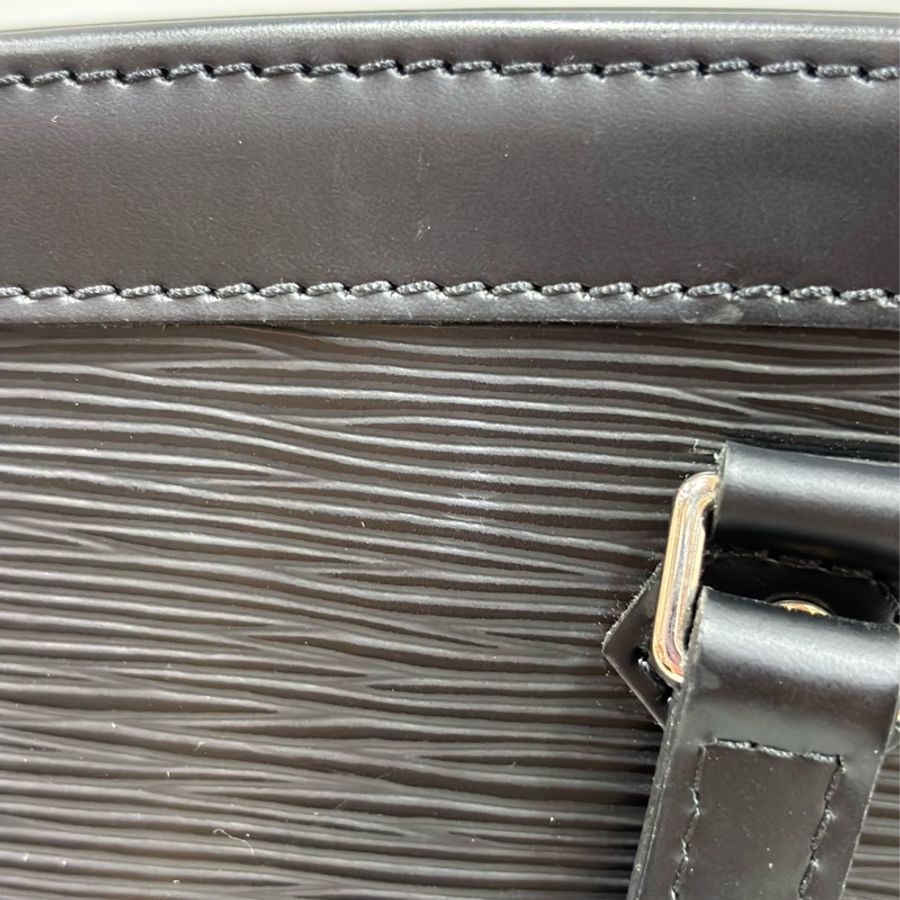 LV M59342 黑色 全皮 水波紋 EPI 肩背包 購物包 拉鍊包 公事包-57