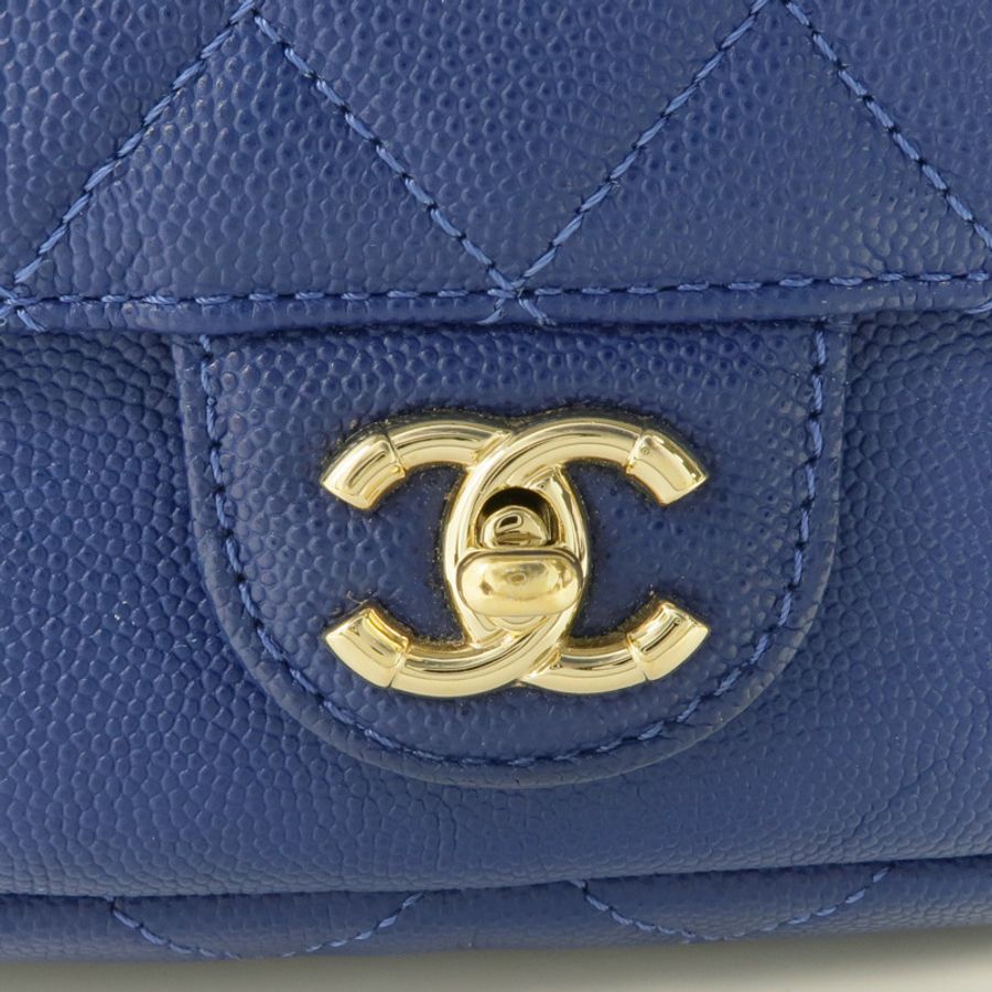 CHANEL 牛皮皮革Chain Shoulder Bag金扣鏈帶肩背袋-9