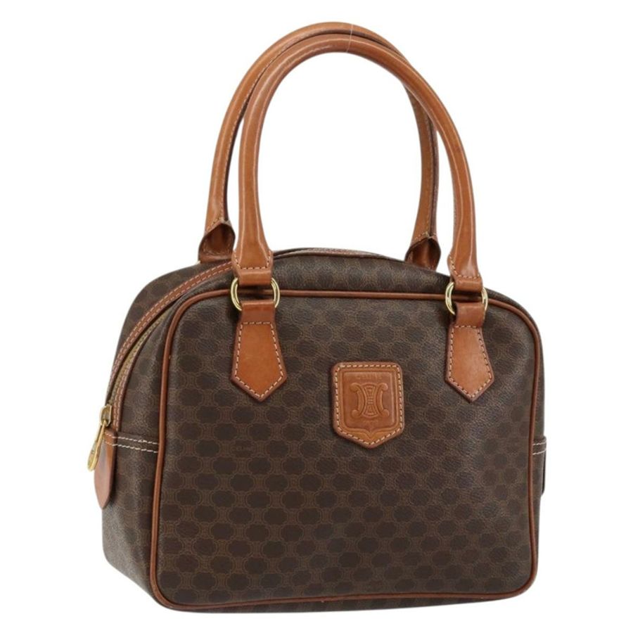 【日本直送】CELINE Macadam帆布手提包 PVC皮革 棕色 金色 正品 bs30599-0