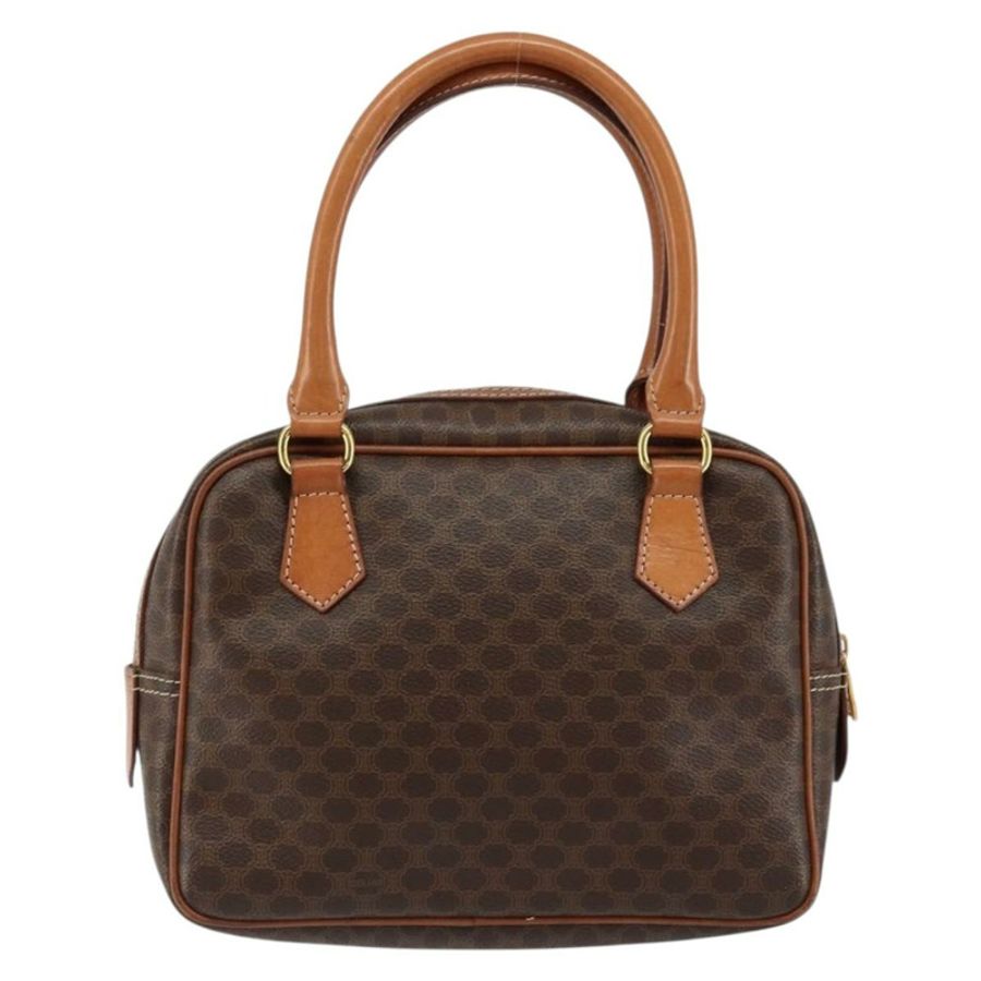 【日本直送】CELINE Macadam帆布手提包 PVC皮革 棕色 金色 正品 bs30599-1
