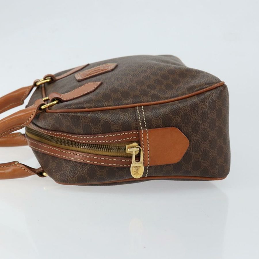【日本直送】CELINE Macadam帆布手提包 PVC皮革 棕色 金色 正品 bs30599-3