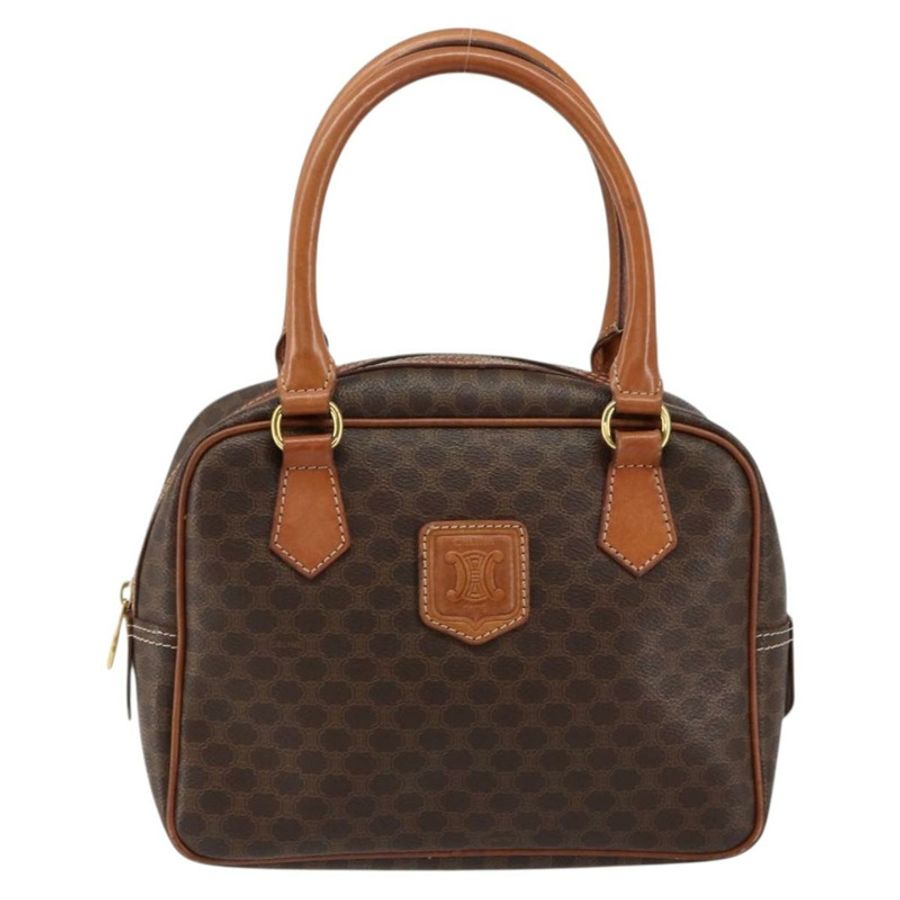 【日本直送】CELINE Macadam帆布手提包 PVC皮革 棕色 金色 正品 bs30599-12