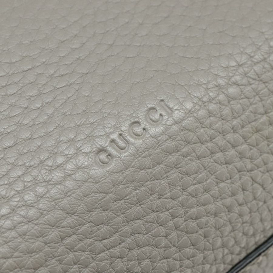 【日本直送】GUCCI 竹節手提包 皮革 兩用 灰色 銀色 392013 正品 BA7471-17