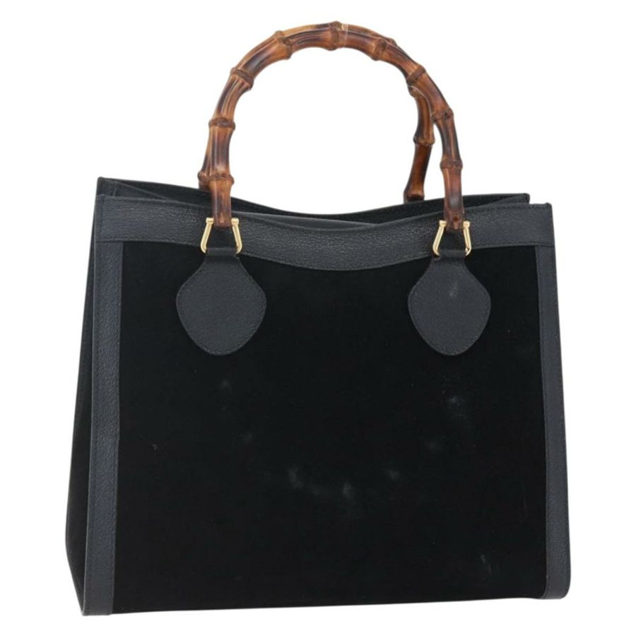 【日本直送】GUCCI 竹節手提包 絨面革 黑色 金色 002 2865 0260 正品 ep11733-0
