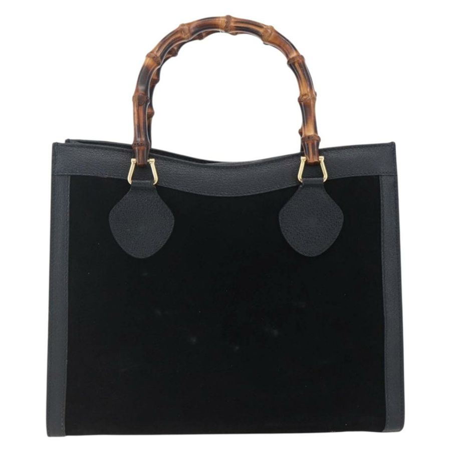 【日本直送】GUCCI 竹節手提包 絨面革 黑色 金色 002 2865 0260 正品 ep11733-1