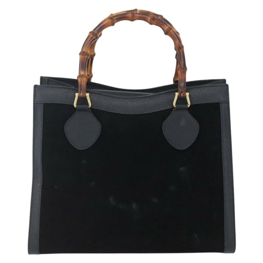 【日本直送】GUCCI 竹節手提包 絨面革 黑色 金色 002 2865 0260 正品 ep11733-12