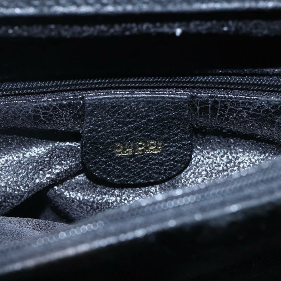 【日本直送】GUCCI 竹節手提包 絨面革 黑色 金色 002 2865 0260 正品 ep11733-16