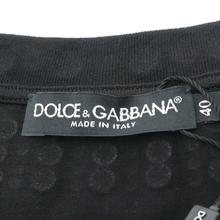 DOLCE & GABBANA Logo Pearl Bijou 無袖棉質背心 黑色 二手 女款 #40-2