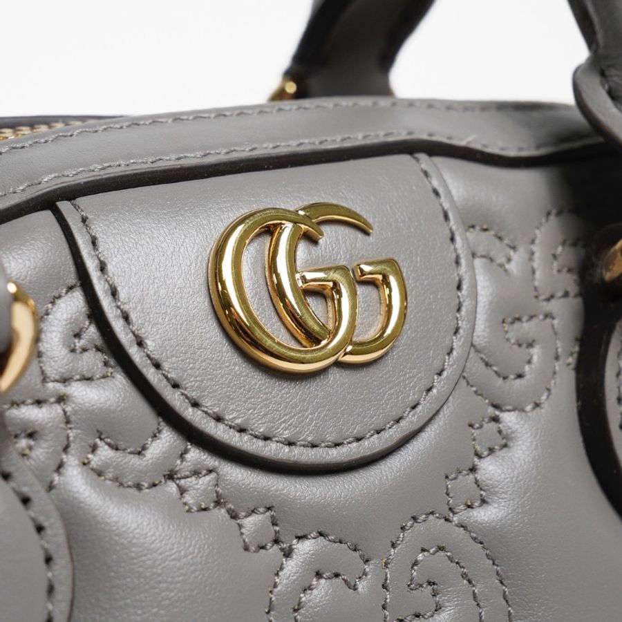 GUCCI GG Matelasse 壓紋波士頓包 mini speedy（灰色）-6