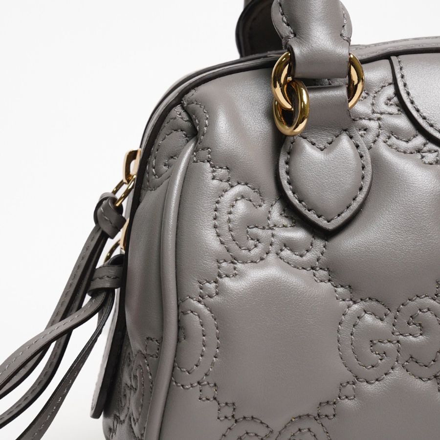 GUCCI GG Matelasse 壓紋波士頓包 mini speedy（灰色）-7