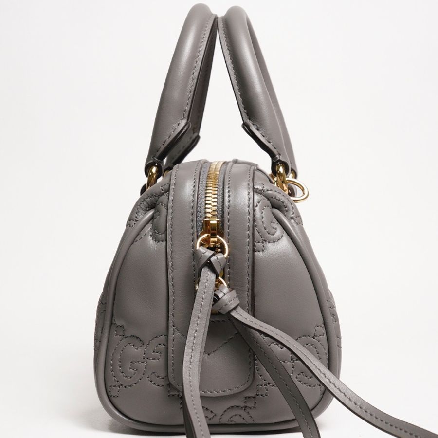 GUCCI GG Matelasse 壓紋波士頓包 mini speedy（灰色）-8