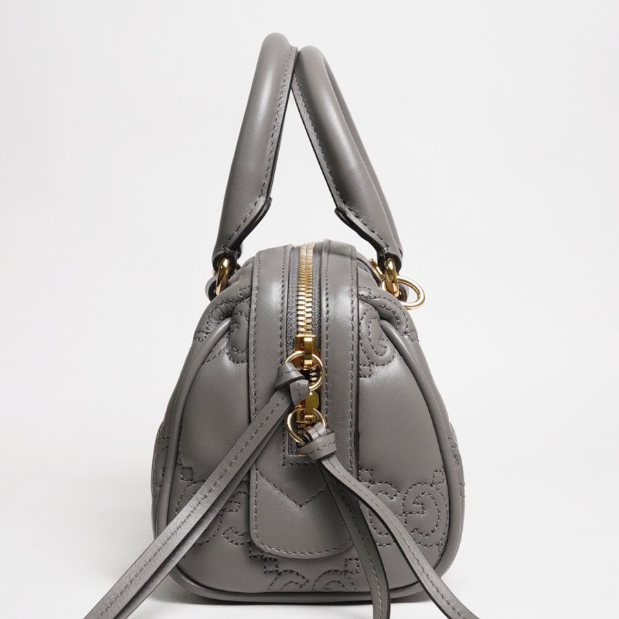 GUCCI GG Matelasse 壓紋波士頓包 mini speedy（灰色）-9