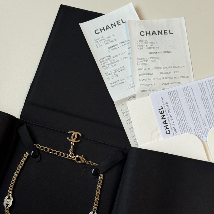 618限時特惠💖914intheair精品代購『全新全配』香奈兒Chanel  經典五花logo頸鏈/大五花淡金帶鑽款 五花 爆款 LOGO淡金帶鑽頸鏈-26