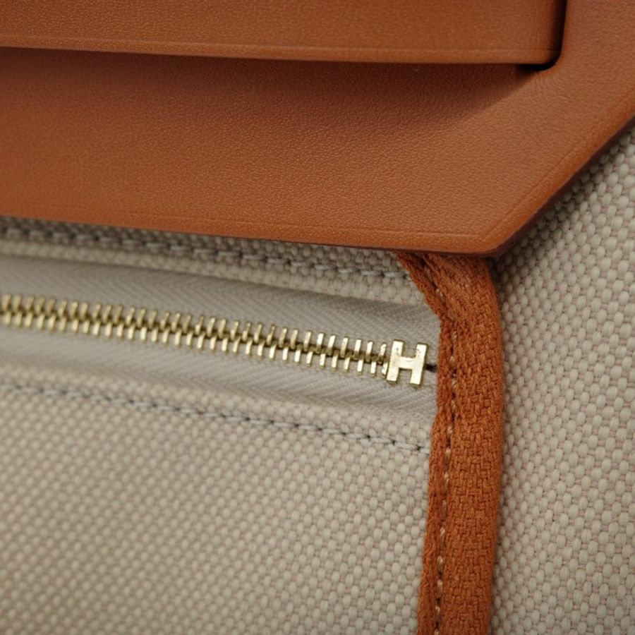 Hermès 愛馬仕 Herbag 31 焦糖色 帆布 牛皮 手提包 單肩包 斜挎包 Z刻-7