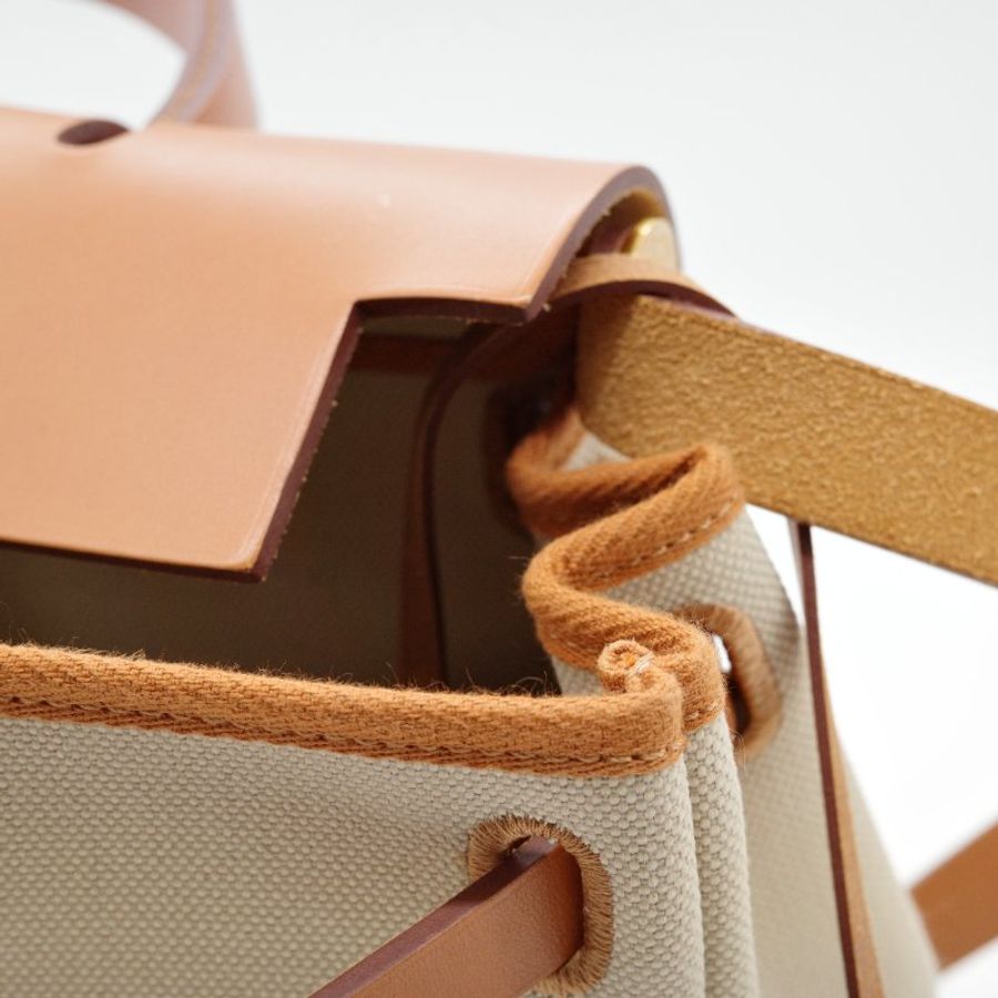 Hermès 愛馬仕 Herbag 31 焦糖色 帆布 牛皮 手提包 單肩包 斜挎包 Z刻-12