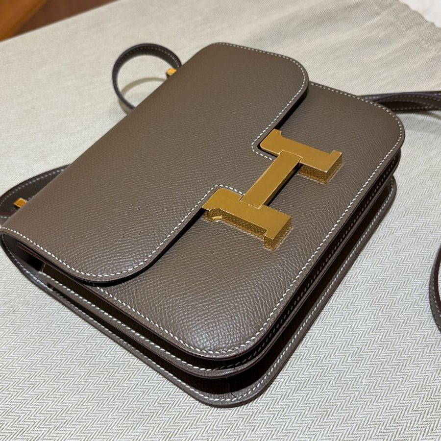 【現貨|快速出貨】Hermès 愛馬仕 Constance 19 Etoupe 大象灰|金釦|U刻 2022 年|Epsom 皮|全新全配-7