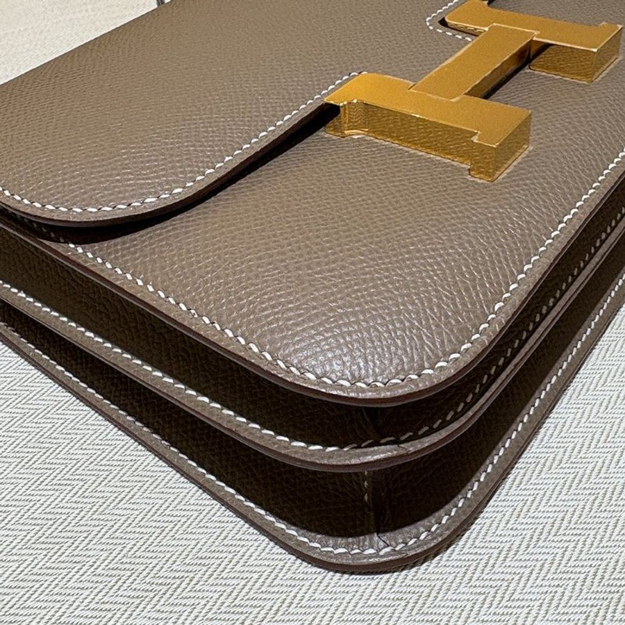 【現貨|快速出貨】Hermès 愛馬仕 Constance 19 Etoupe 大象灰|金釦|U刻 2022 年|Epsom 皮|全新全配-8