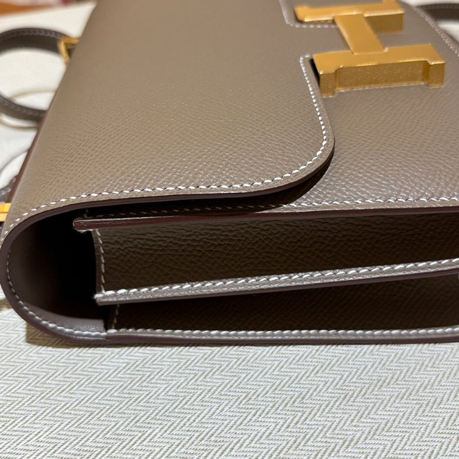 【現貨|快速出貨】Hermès 愛馬仕 Constance 19 Etoupe 大象灰|金釦|U刻 2022 年|Epsom 皮|全新全配-9