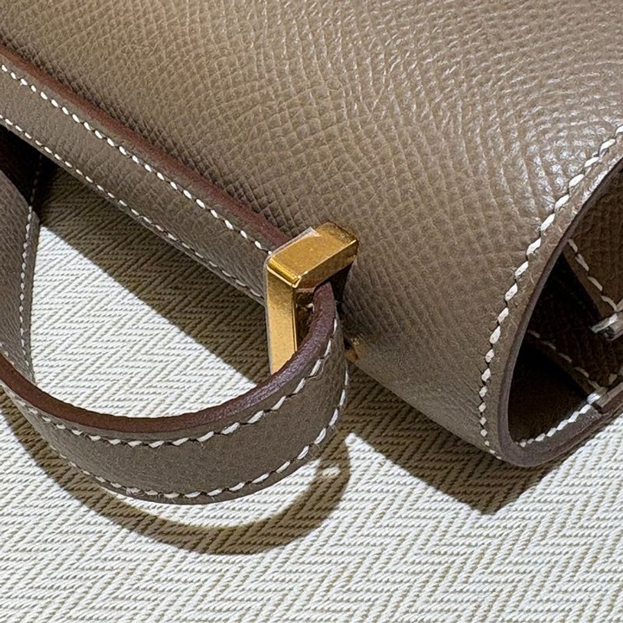 【現貨|快速出貨】Hermès 愛馬仕 Constance 19 Etoupe 大象灰|金釦|U刻 2022 年|Epsom 皮|全新全配-12