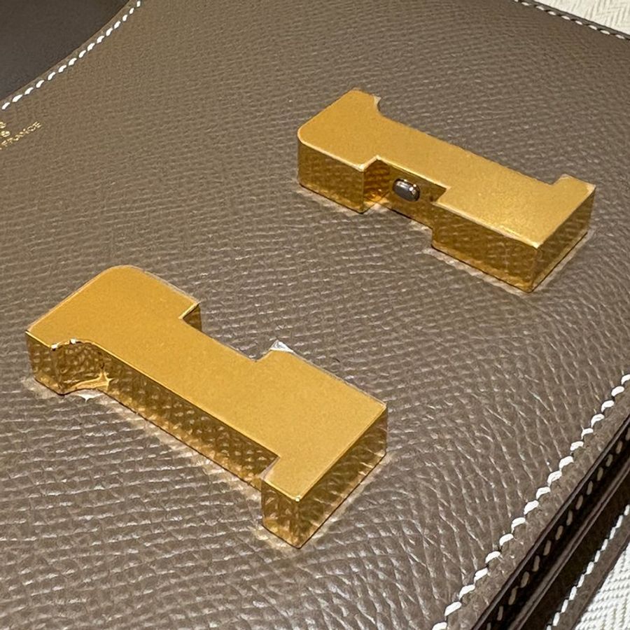 【現貨|快速出貨】Hermès 愛馬仕 Constance 19 Etoupe 大象灰|金釦|U刻 2022 年|Epsom 皮|全新全配-14