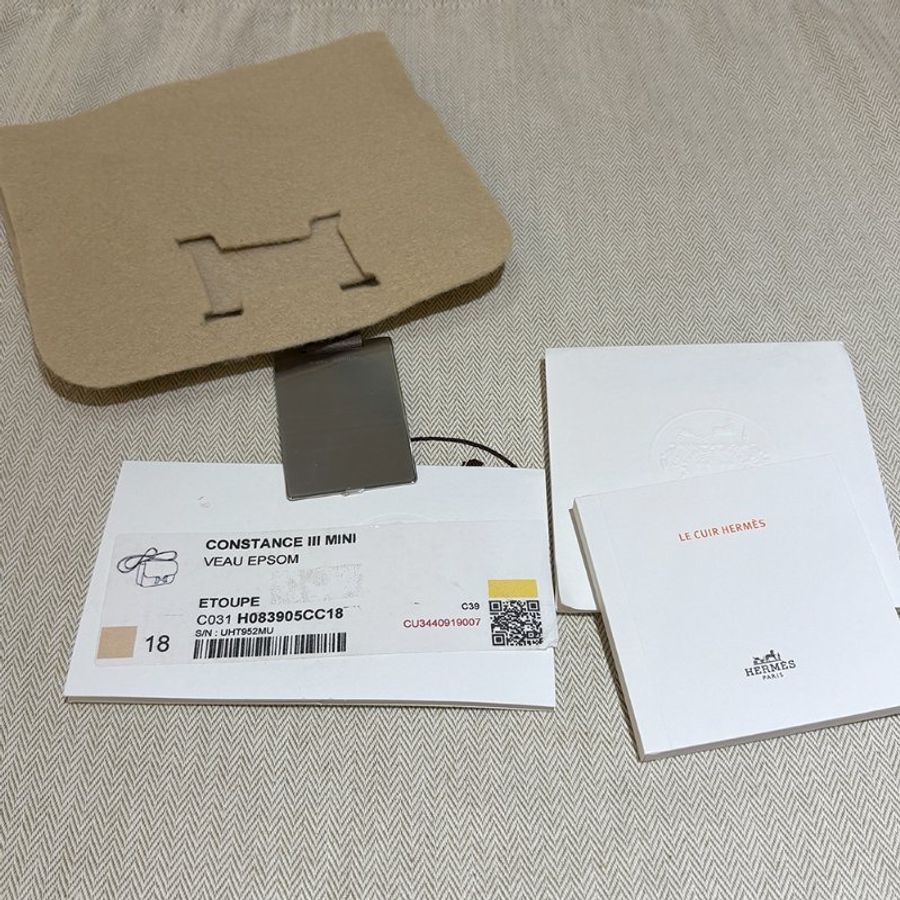 【現貨|快速出貨】Hermès 愛馬仕 Constance 19 Etoupe 大象灰|金釦|U刻 2022 年|Epsom 皮|全新全配-19