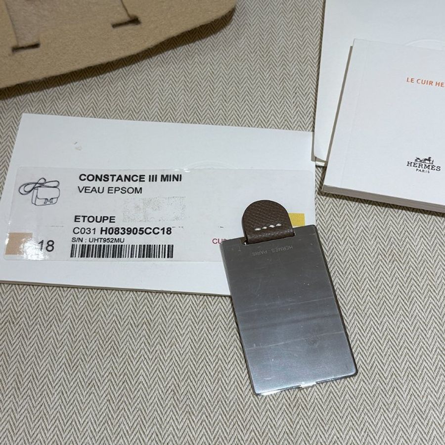 【現貨|快速出貨】Hermès 愛馬仕 Constance 19 Etoupe 大象灰|金釦|U刻 2022 年|Epsom 皮|全新全配-20