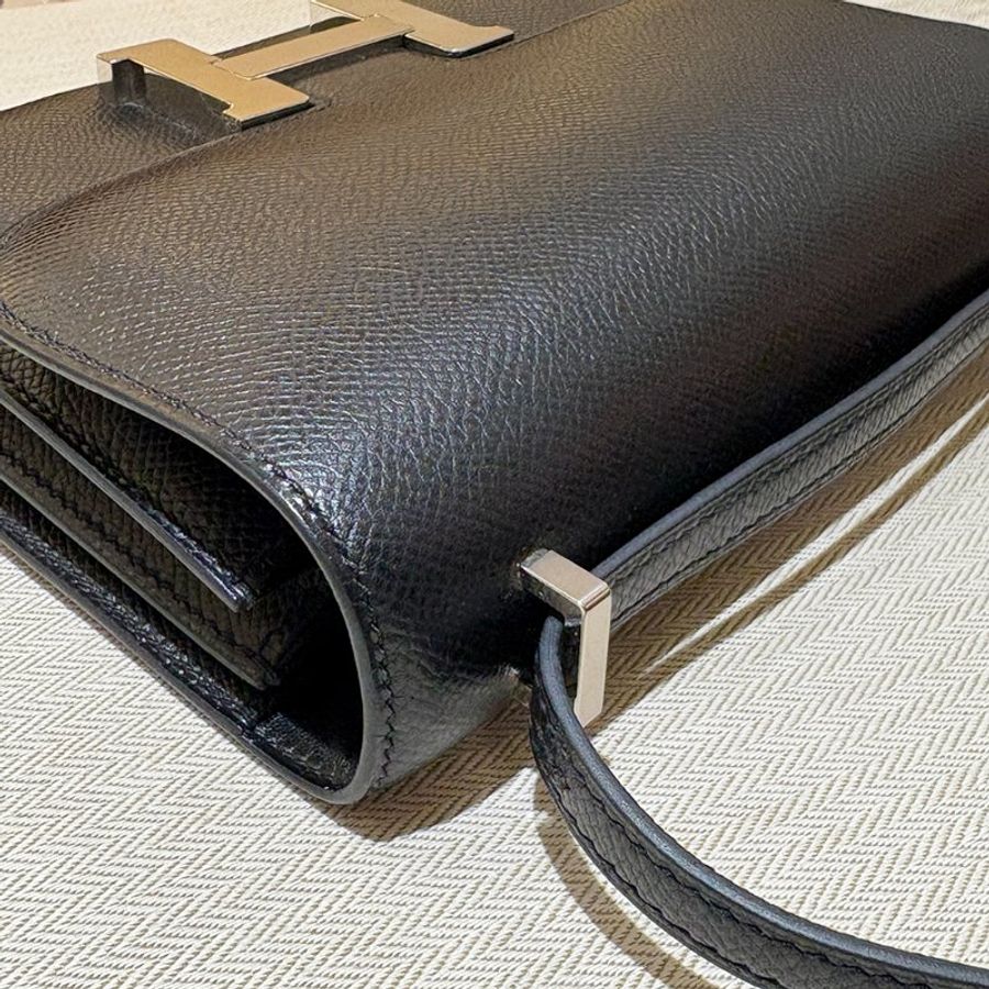 【現貨|快速出貨】Hermès 愛馬仕 Constance 19 黑色 Epsom|U刻 2022年|銀釦經典斜背包|全新全配-8