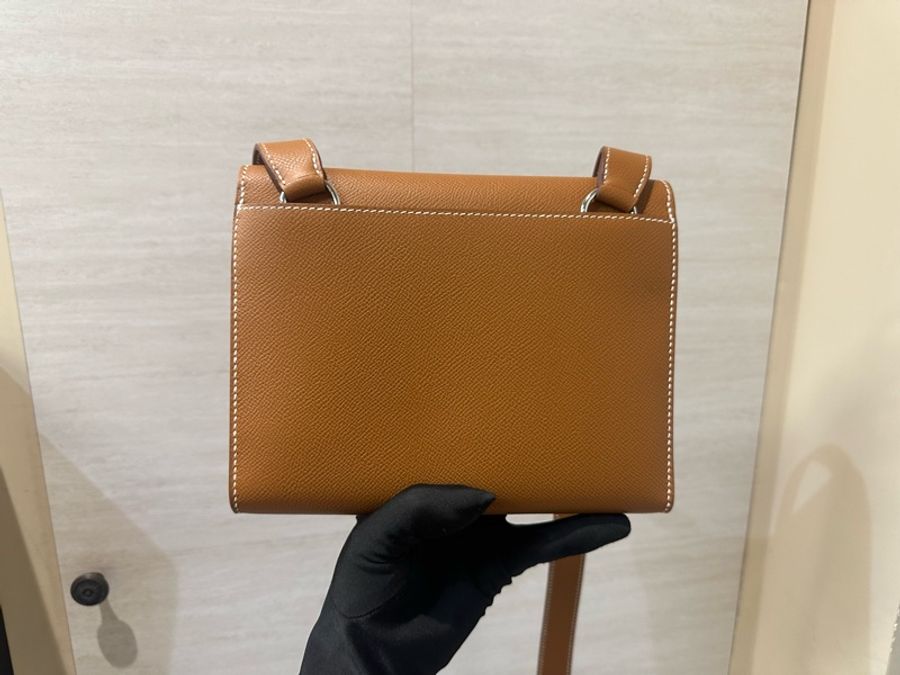 Hermes 37金棕Epson銀釦Sac A Depeches21肩斜背郵差包H085470-1