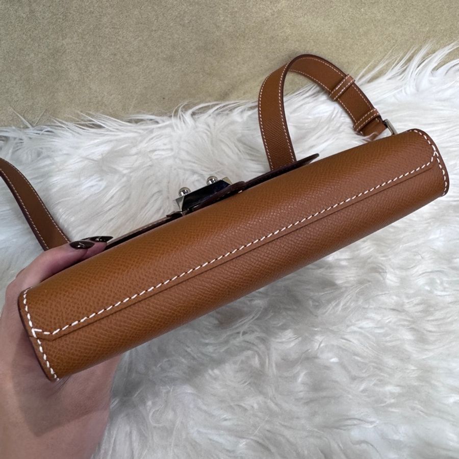 Hermes Sac a depeches21 金棕銀Epsom郵差包 K刻2025離櫃品-4