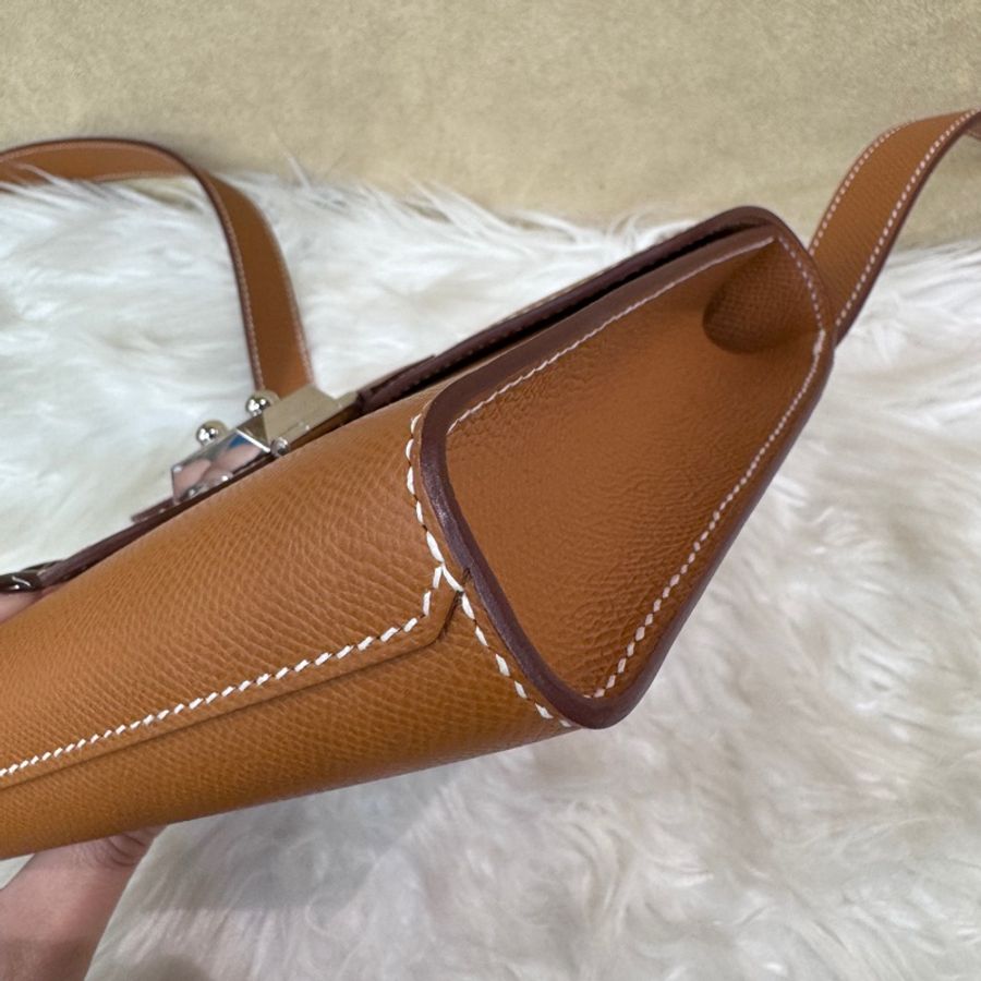 Hermes Sac a depeches21 金棕銀Epsom郵差包 K刻2025離櫃品-6
