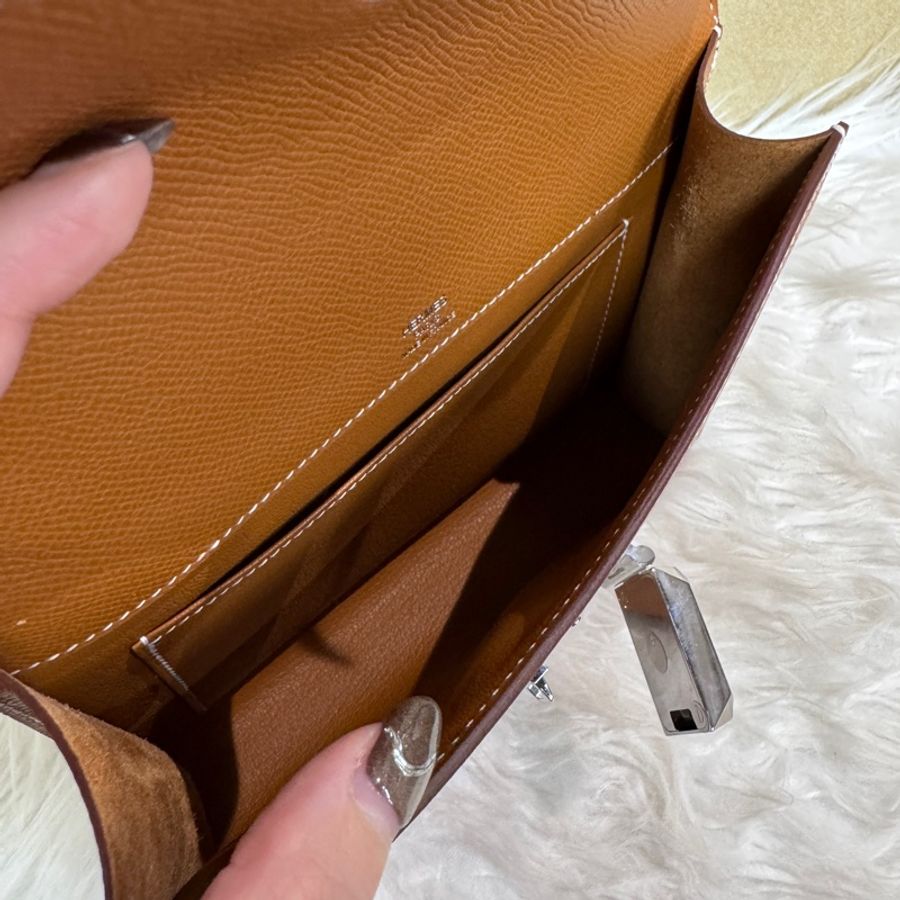 Hermes Sac a depeches21 金棕銀Epsom郵差包 K刻2025離櫃品-10