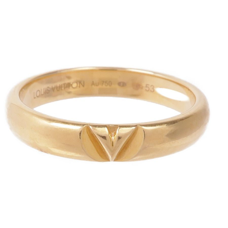 LOUIS VUITTON 18K黃金Volt Multi Wedding Band戒指LV#53/US#6.5-1