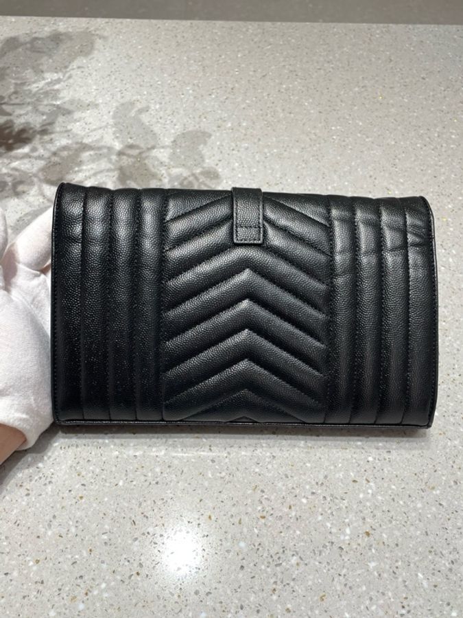 Ysl 黑金魚子醬信封包 無附件-3