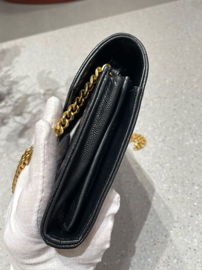 Ysl 黑金魚子醬信封包 無附件-4