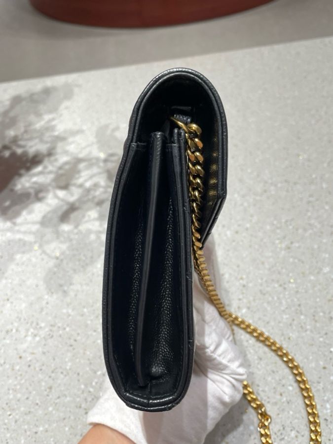 Ysl 黑金魚子醬信封包 無附件-5