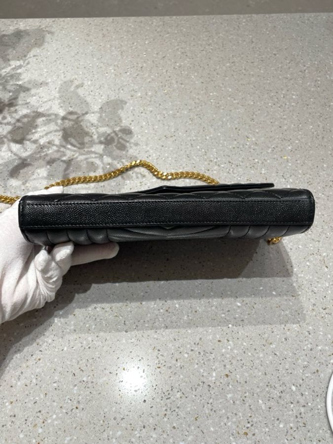 Ysl 黑金魚子醬信封包 無附件-8