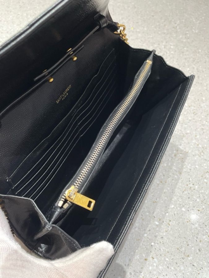 Ysl 黑金魚子醬信封包 無附件-10