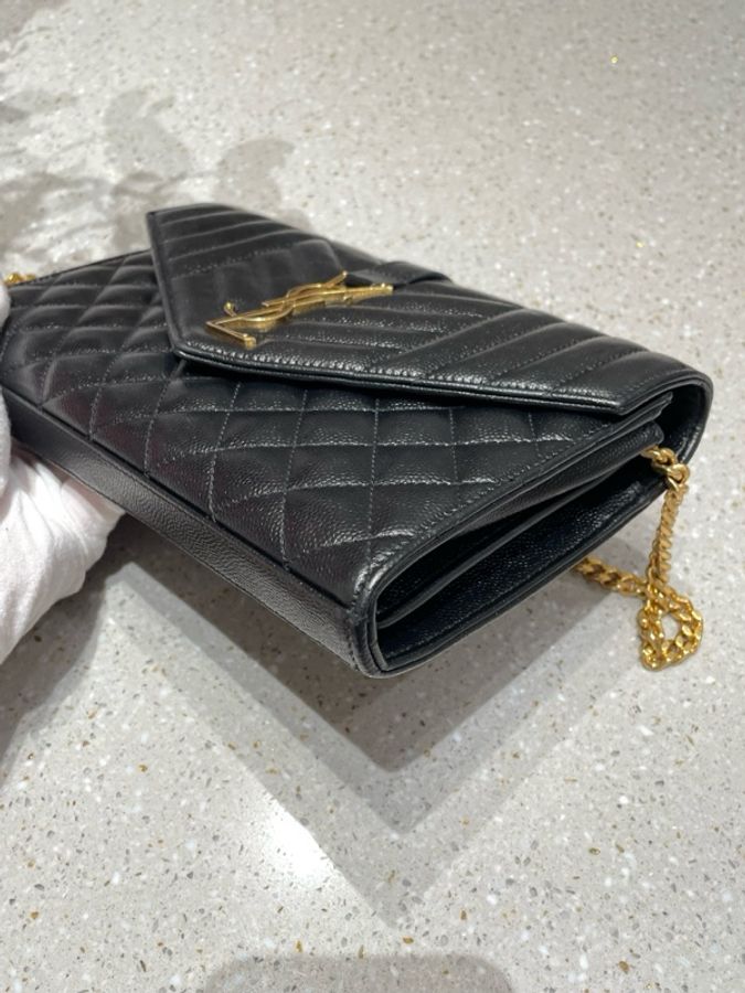 Ysl 黑金魚子醬信封包 無附件-12